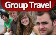Group travel photo with embedded link